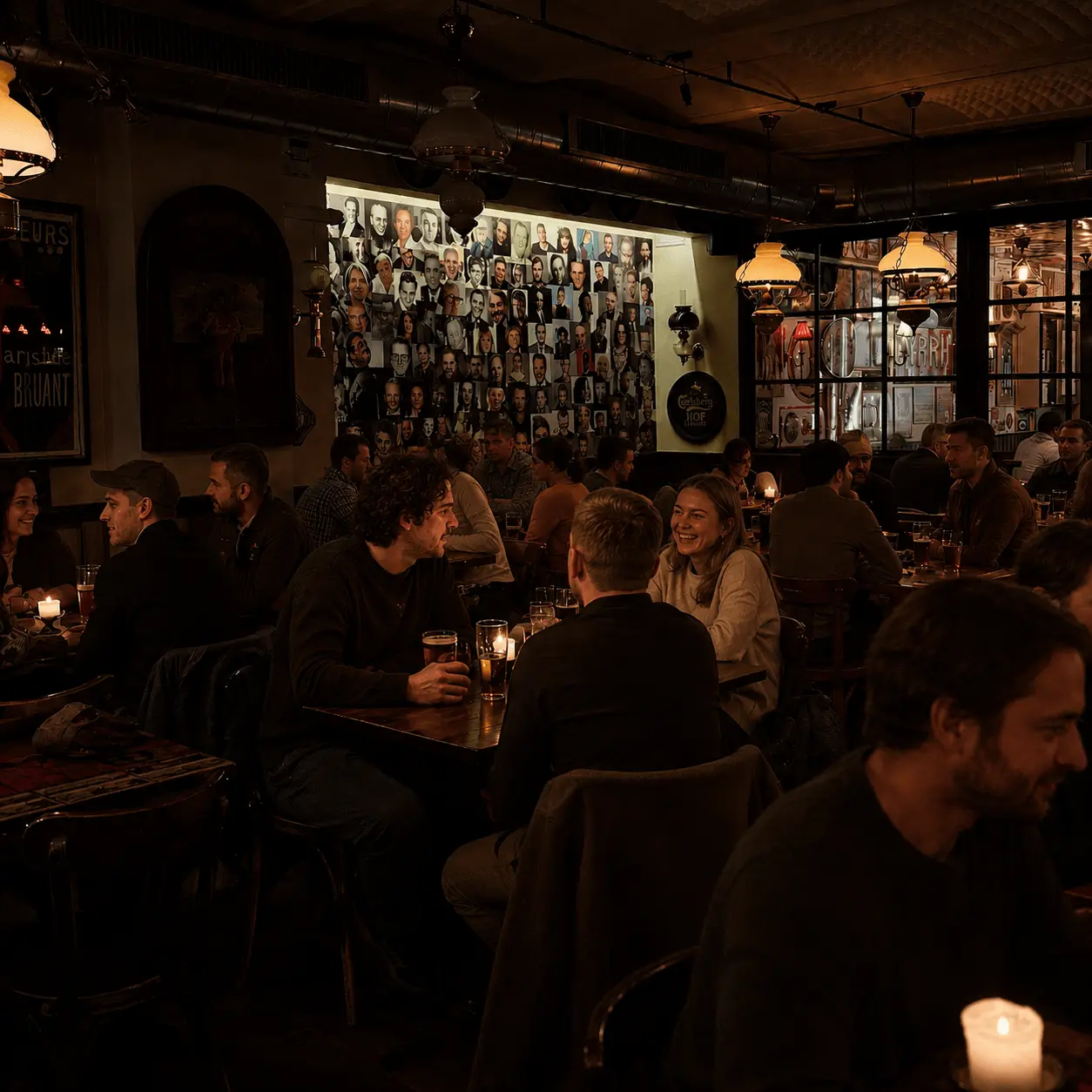 Gæster hygger sig i Kellervenner bar på Amagerbro i København